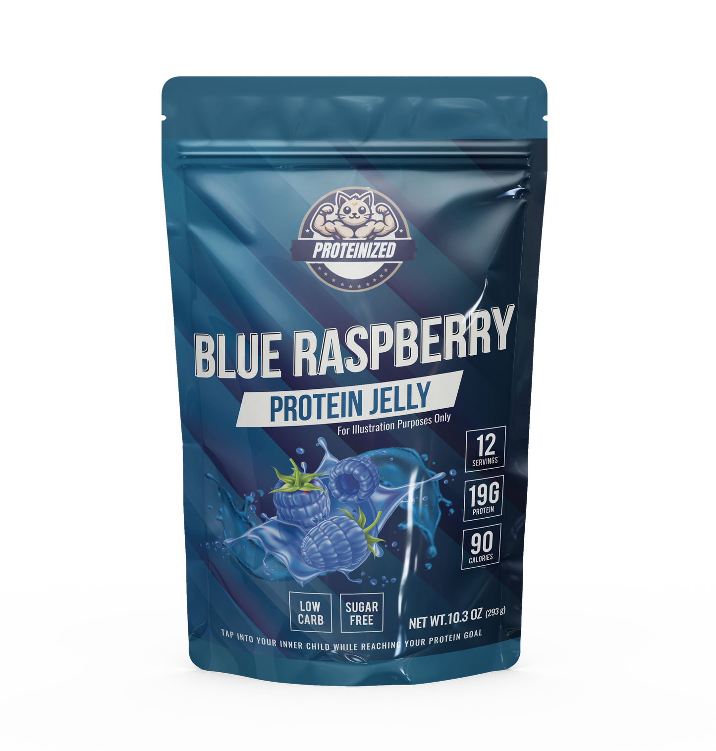 Keto-friendly, Sugar-free Blue Raspberry Protein Jelly